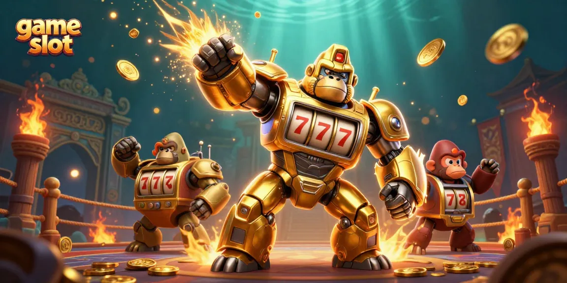 Experience the thrill of game slot action with a dazzling gorilla mech and explosive coins.