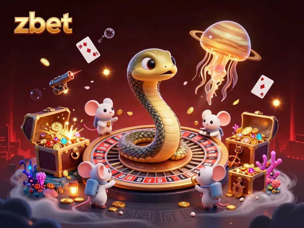 Experience thrilling bets at zbet with a 3D Saturn roulette scene featuring astronaut mice and a golden jellyfish dealer.