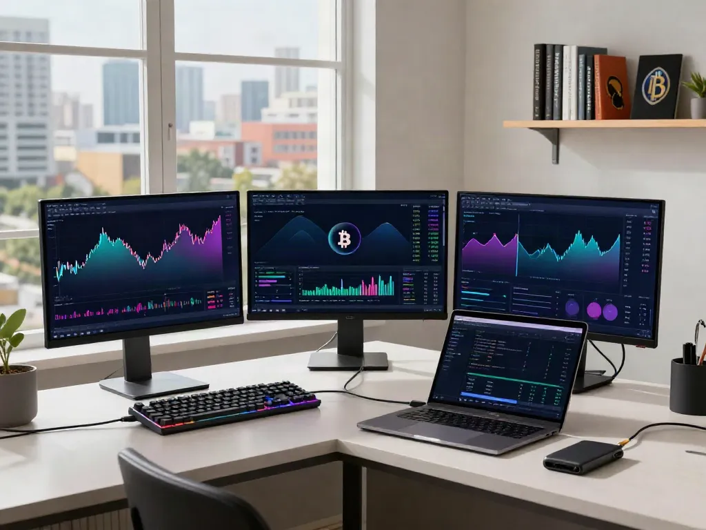 durov2 Hold verification in a professional cryptocurrency trading workspace with monitors showing blockchain activity and digital wallets.